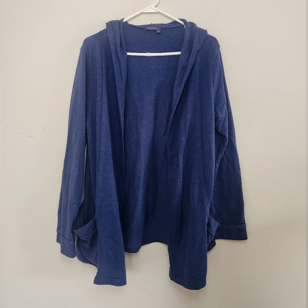 Women's Fresh Produce Navy Blue Hooded Cardigan Med /Large - Picture 2 of 7